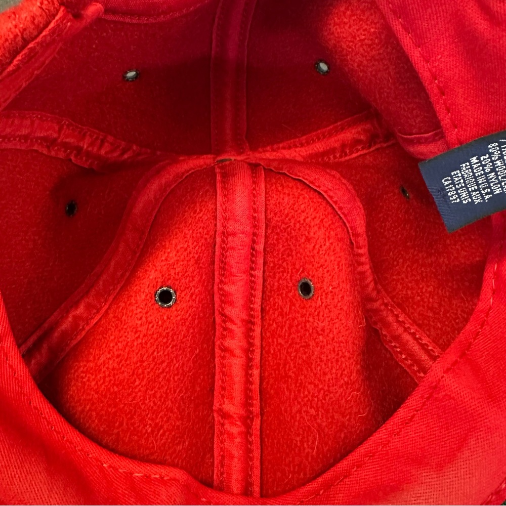 Vibrant Red Vintage GAP 80% Wool Women’s Adjustable Hat Made in USA - Picture 12 of 16